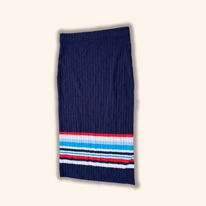 Ralph Lauren Navy Ribbed Straight maxi skirt